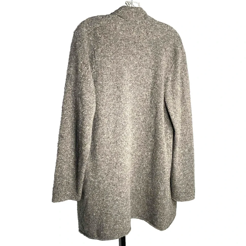 J. Jill Italian Yarn Wool Cashmere Open Front Cardigan Gray Womens Size Medium - Picture 4 of 7